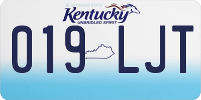 KY license plate 019LJT