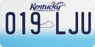 KY license plate 019LJU