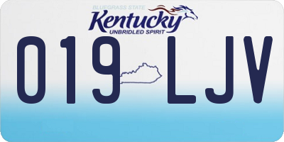 KY license plate 019LJV