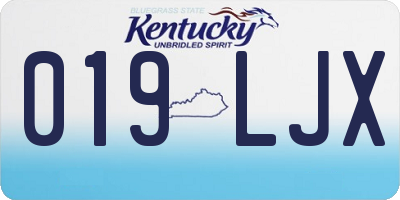 KY license plate 019LJX