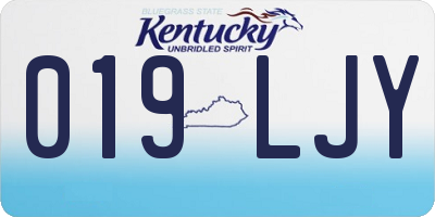KY license plate 019LJY
