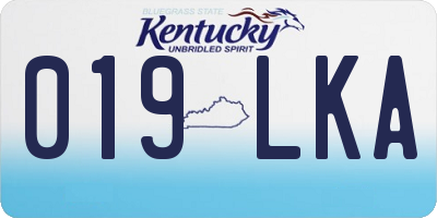 KY license plate 019LKA