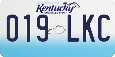 KY license plate 019LKC