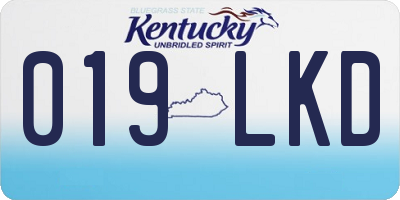 KY license plate 019LKD