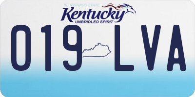 KY license plate 019LVA