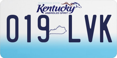 KY license plate 019LVK