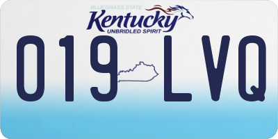 KY license plate 019LVQ