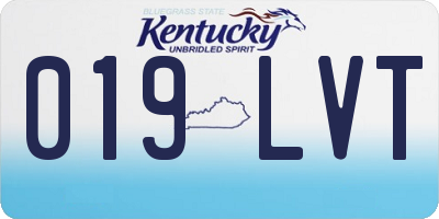 KY license plate 019LVT