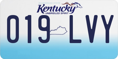 KY license plate 019LVY