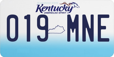 KY license plate 019MNE