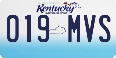 KY license plate 019MVS