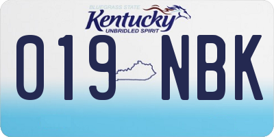 KY license plate 019NBK