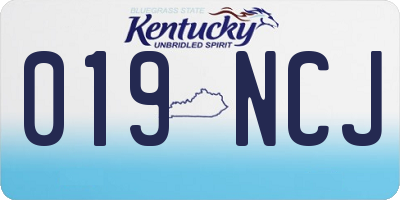 KY license plate 019NCJ