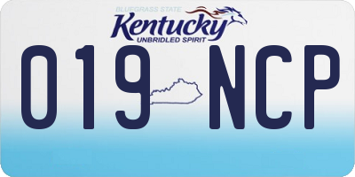 KY license plate 019NCP