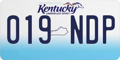 KY license plate 019NDP