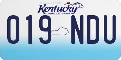 KY license plate 019NDU