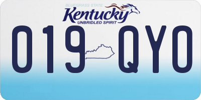 KY license plate 019QYO