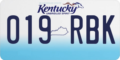 KY license plate 019RBK