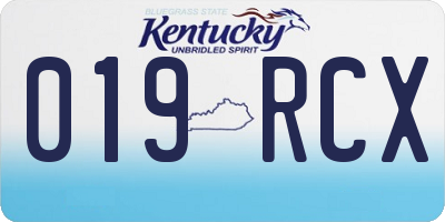 KY license plate 019RCX