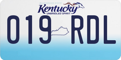 KY license plate 019RDL
