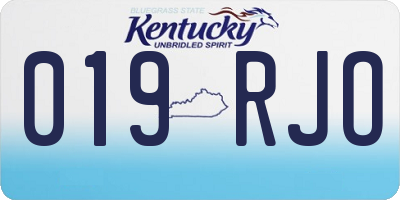 KY license plate 019RJO