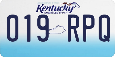 KY license plate 019RPQ
