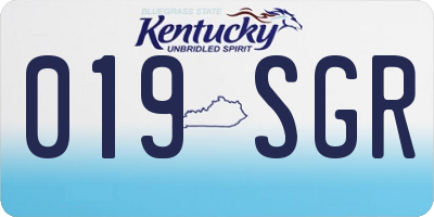 KY license plate 019SGR