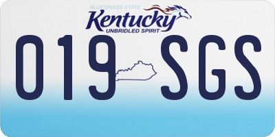 KY license plate 019SGS