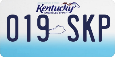 KY license plate 019SKP