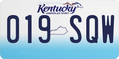 KY license plate 019SQW
