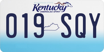 KY license plate 019SQY