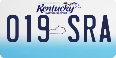 KY license plate 019SRA