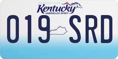 KY license plate 019SRD