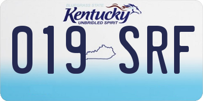 KY license plate 019SRF