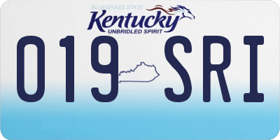 KY license plate 019SRI
