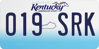 KY license plate 019SRK
