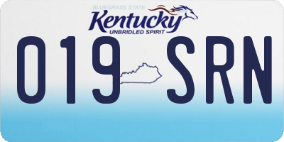 KY license plate 019SRN