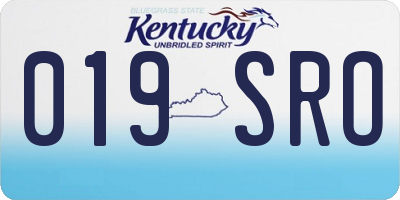 KY license plate 019SRO