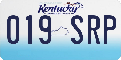 KY license plate 019SRP