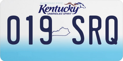 KY license plate 019SRQ