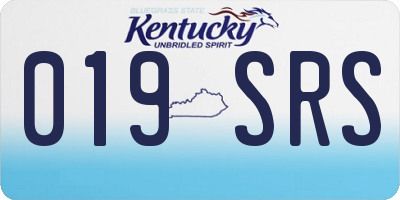 KY license plate 019SRS