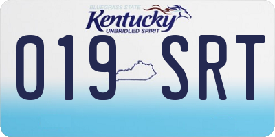 KY license plate 019SRT