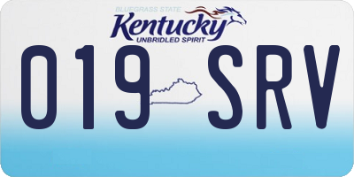 KY license plate 019SRV