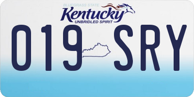 KY license plate 019SRY