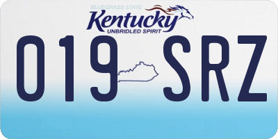 KY license plate 019SRZ