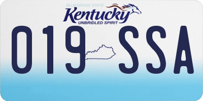 KY license plate 019SSA