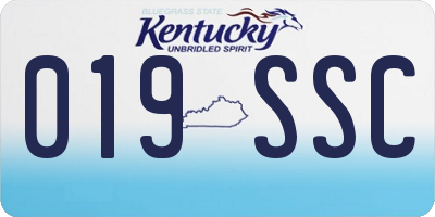 KY license plate 019SSC