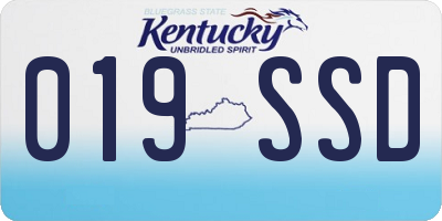 KY license plate 019SSD