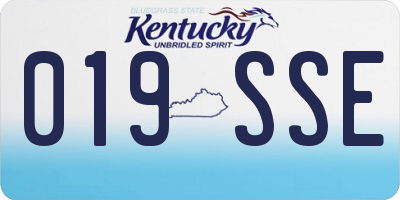 KY license plate 019SSE