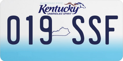 KY license plate 019SSF